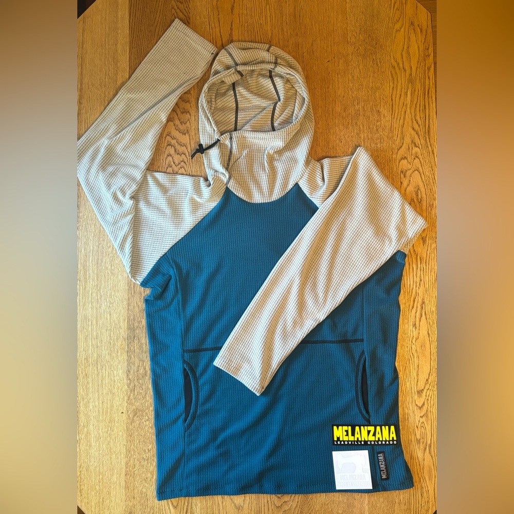 🌄 Mens Melanzana V2 Microgrid  Hoodie (Melly) 2024 Marine & Fog